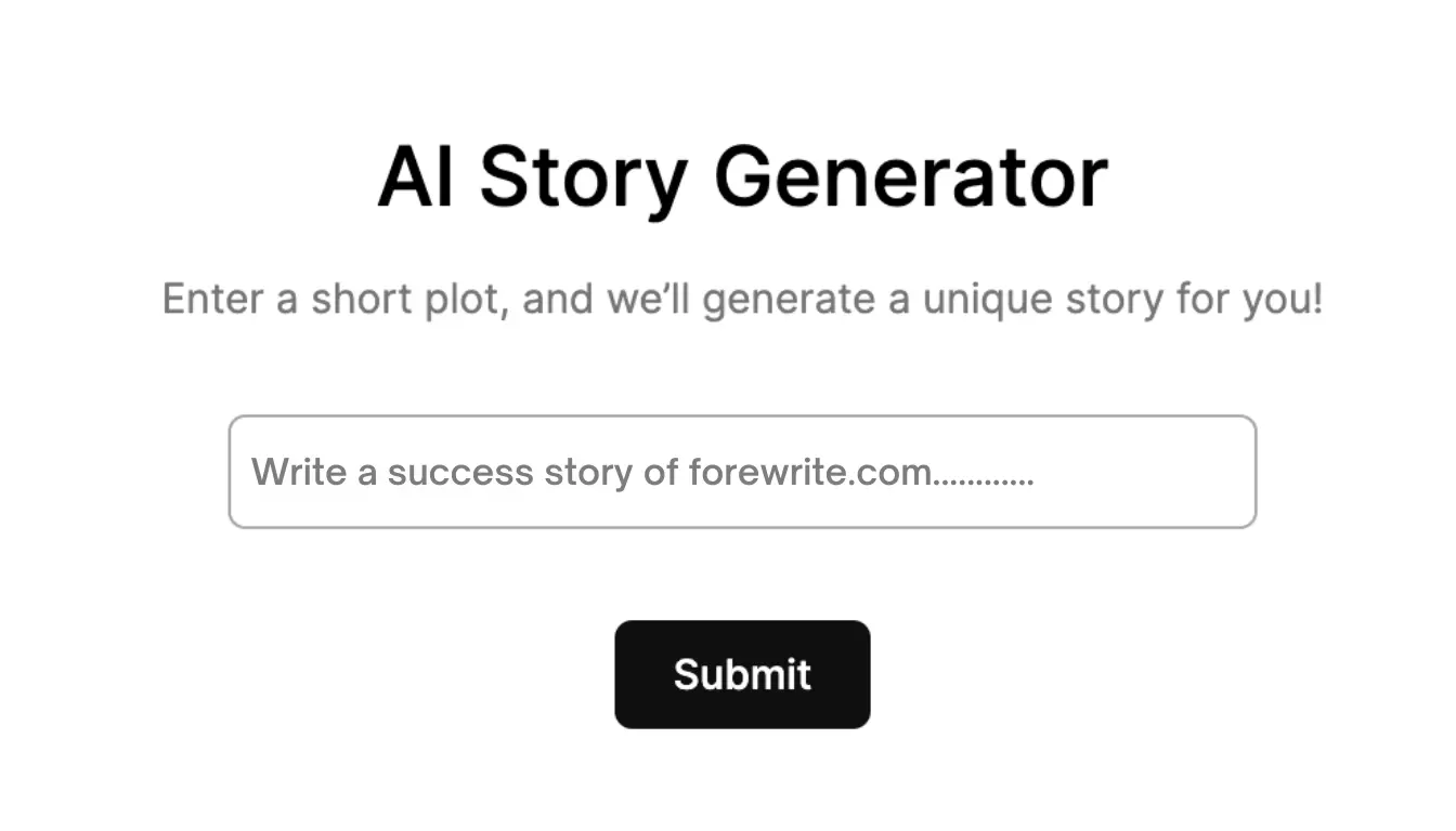 AI Story Generator Tool