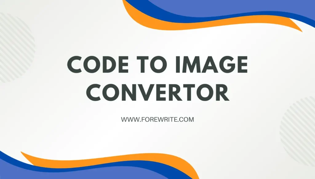 Code to Image Convertor